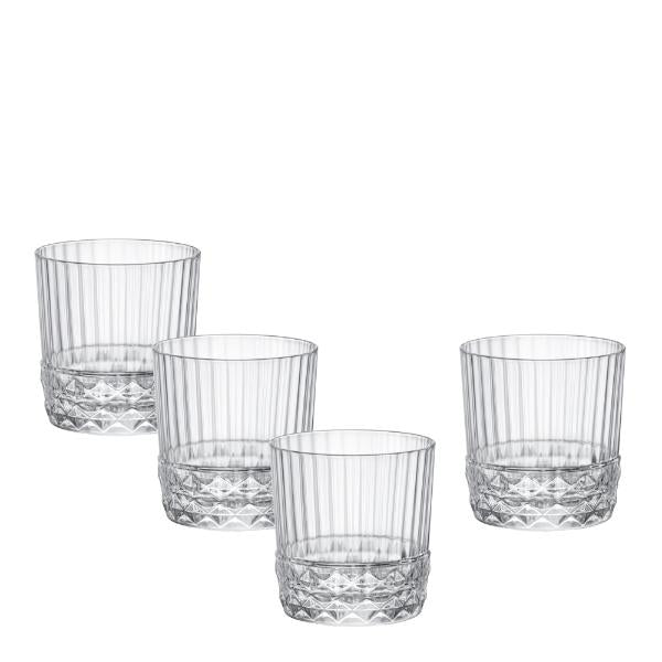 America whiskeyglass 4 stk 37 cl klar