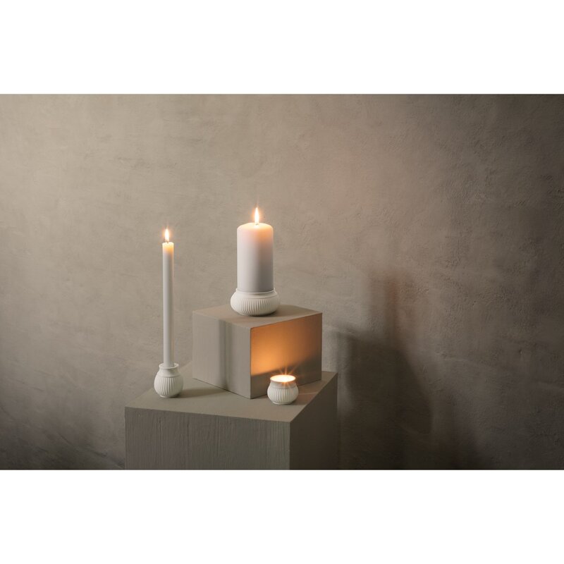 Curve lysestake h7 cm hvit
