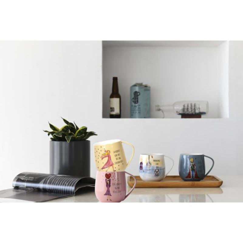 Morning birds krus 40 cl hvit/multi