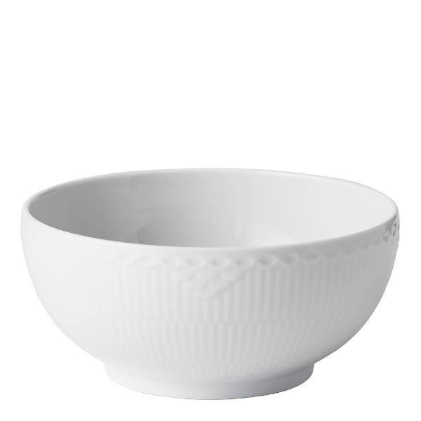 Hvit Riflet Halvblonde skål 18 cm