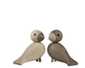 Lovebirds røkt eik/eik 8,8 cm 2 stk