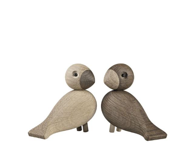 Lovebirds røkt eik/eik 8,8 cm 2 stk