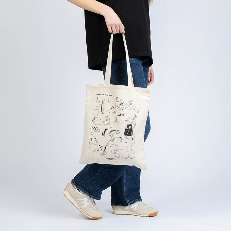 Mummi 80 år handlenett 38,5x42 cm Jungel beige