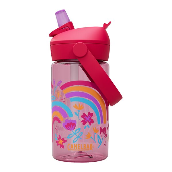 Thrive Flip Straw Kids drikkeflaske 0,4L rainbow floral