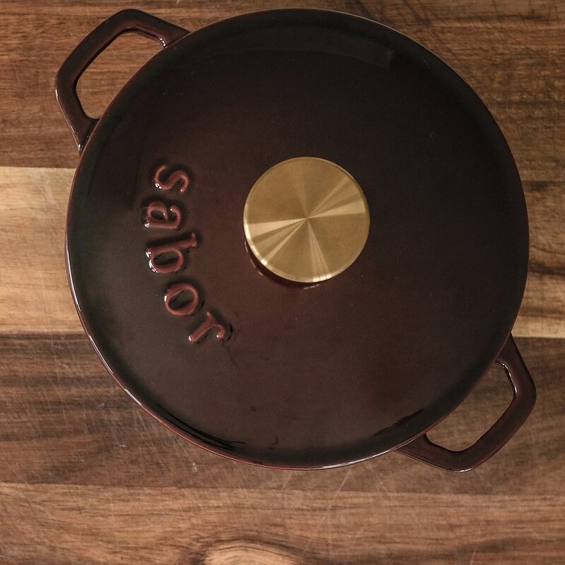 Støpejernsgryte 2 L zinfandel brass