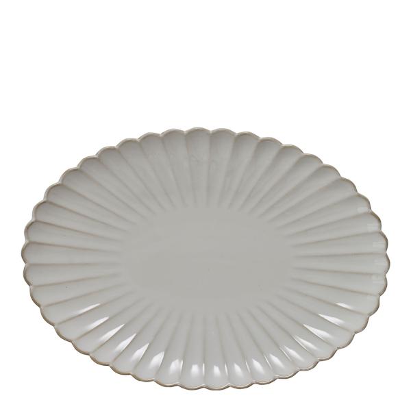 Camille serveringsfat 3,5x25,5 cm råhvit