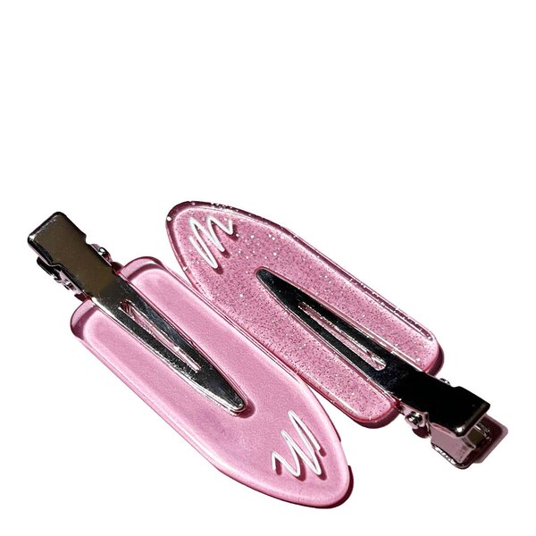 No crease hårklemme 5 stk rosa