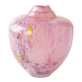 Unik skulptur kunstglass M 24 cm rosa multi
