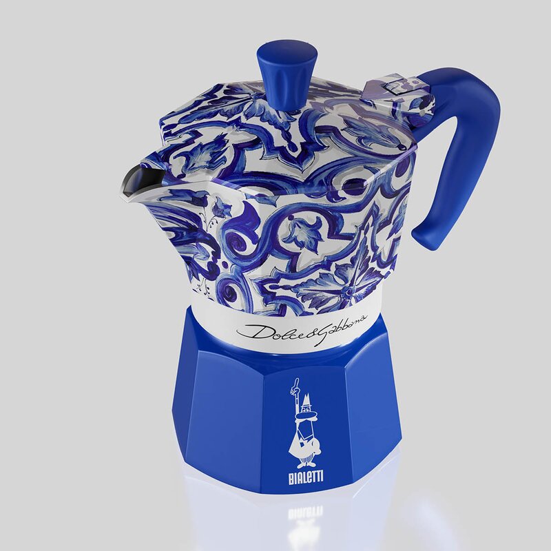 D&G moka express 130 ml 3-kopper blå