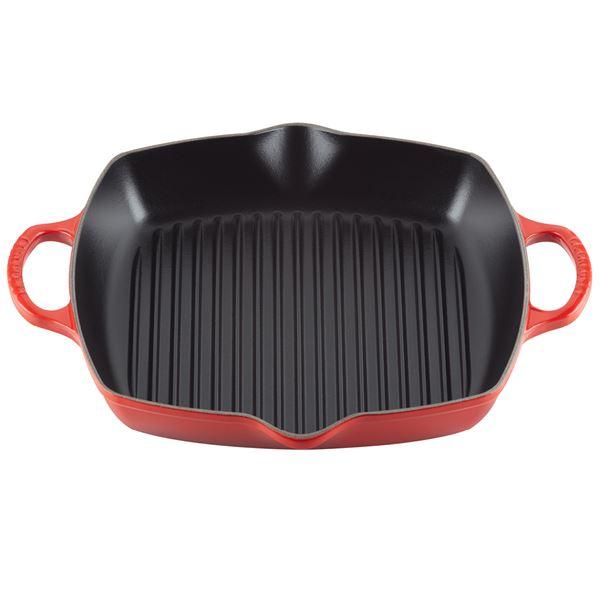 Dyp grillpanne støpejern 30 cm cerise