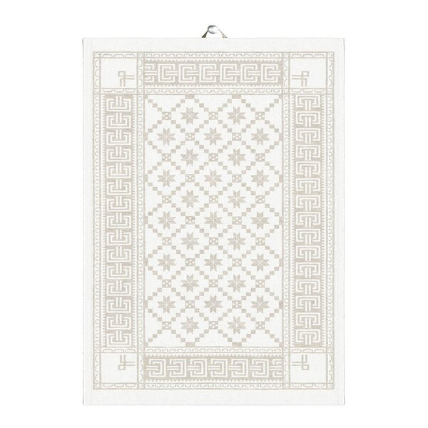 Åttebladrose håndkle 50x70 cm beige