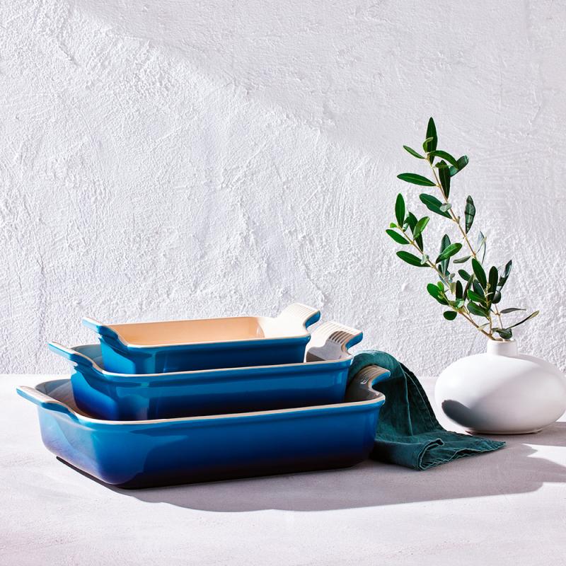 Heritage rektangulær ildfast form 26 cm azure