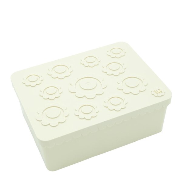 Blomst matboks treroms 19x14x7 cm beige