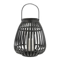 Asra lanterne bambus/glass 25x30 cm svart