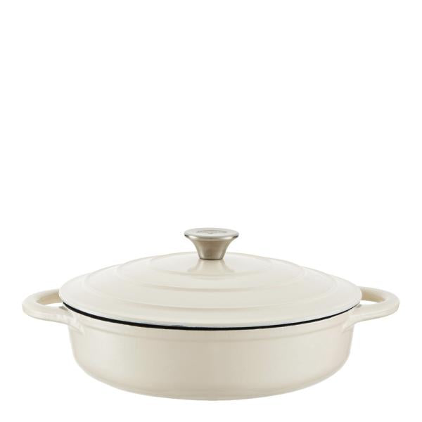 Lav støpejernsgryte 28 cm 2,5L krem