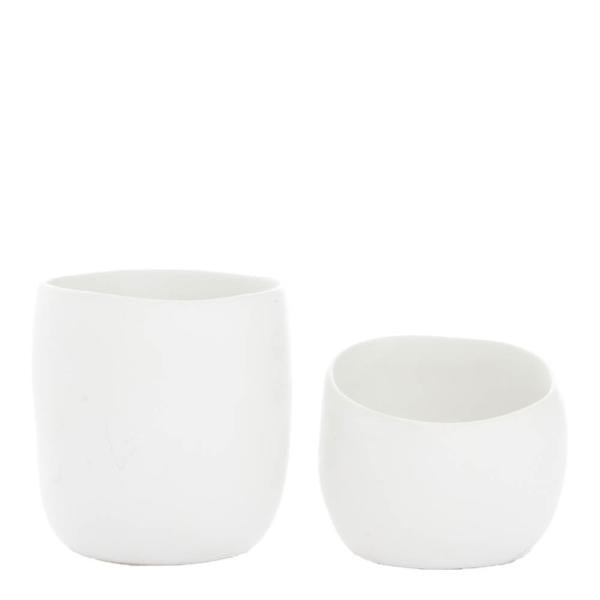 Stella lysglass 5,5 + 7,5 cm 2 stk hvit