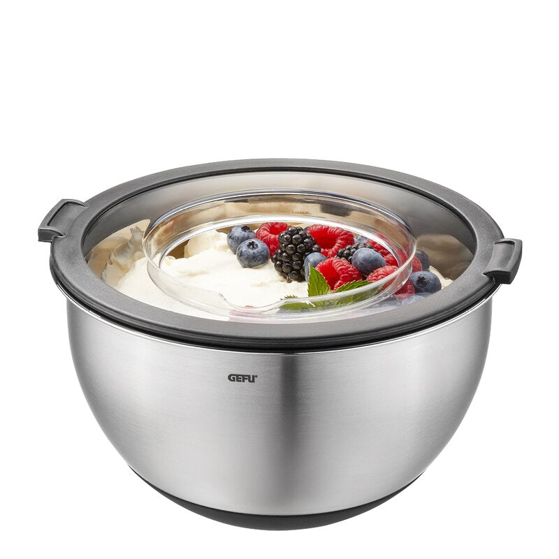 Muovo bollesett 2 deler 2,5L+4,5L stål/svart