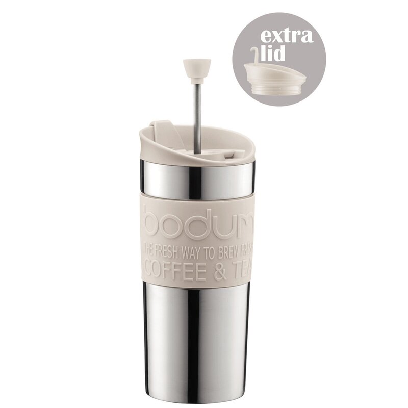 Travel press termokopp 35 cl hvit