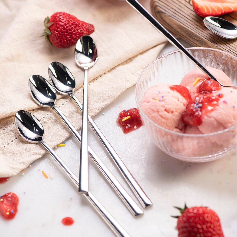 Spring dessertskje 19 cm 6 stk blankt stål