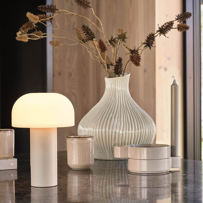 Eik vase 27x28 cm krem