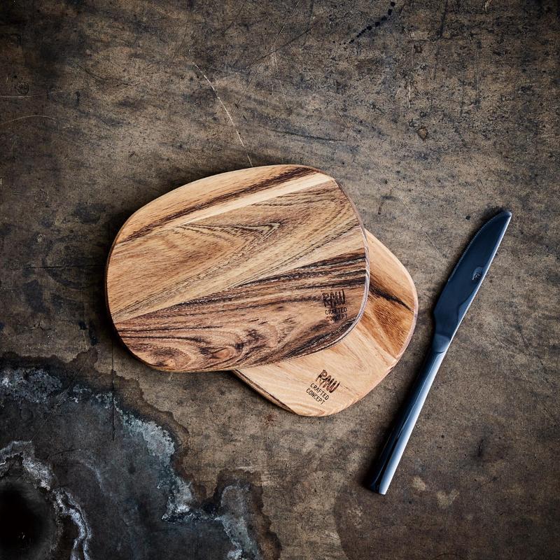 RAW Teak smørebrikker 19x14x1 cm 2 stk