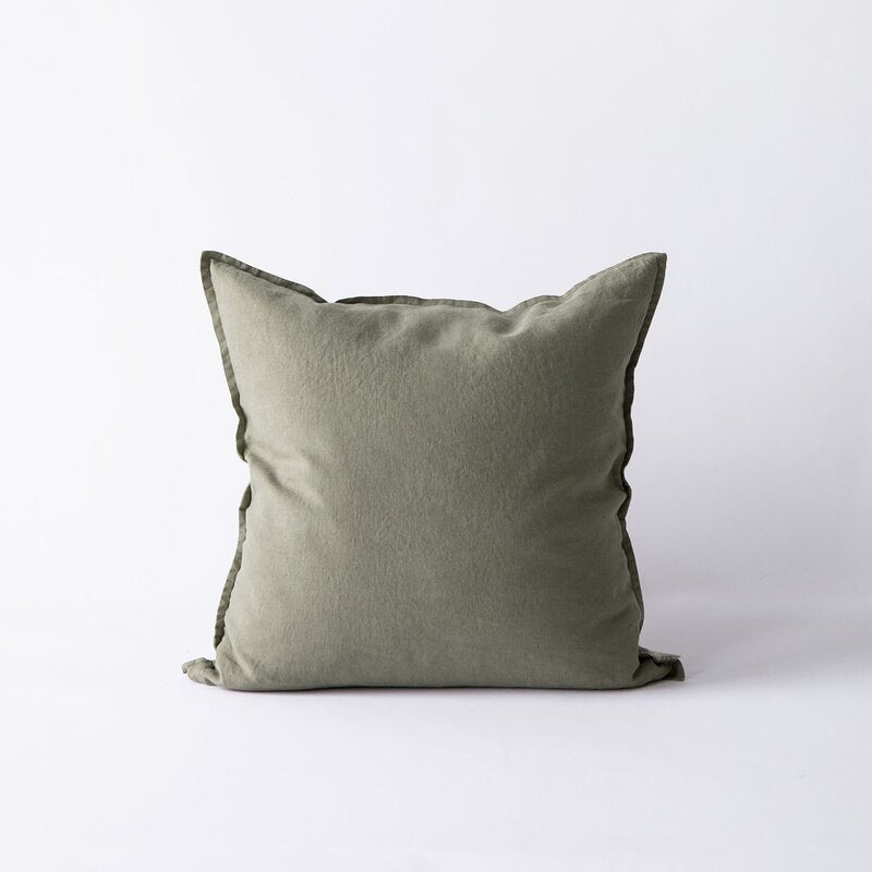 Putetrekk lin 50x50 cm olive