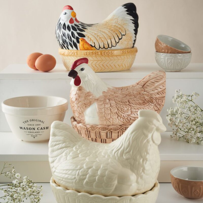 Eggoppbevaring høne 23,4 cm natur