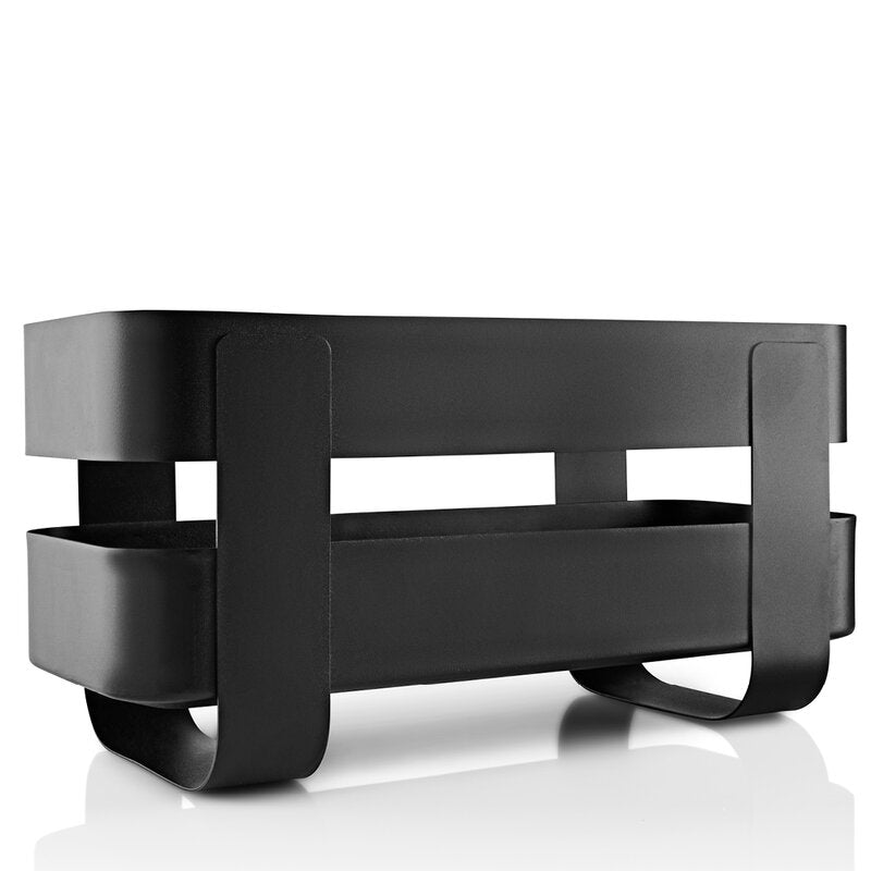 Selvvannende urtepotte 31x15x13 cm stål/svart