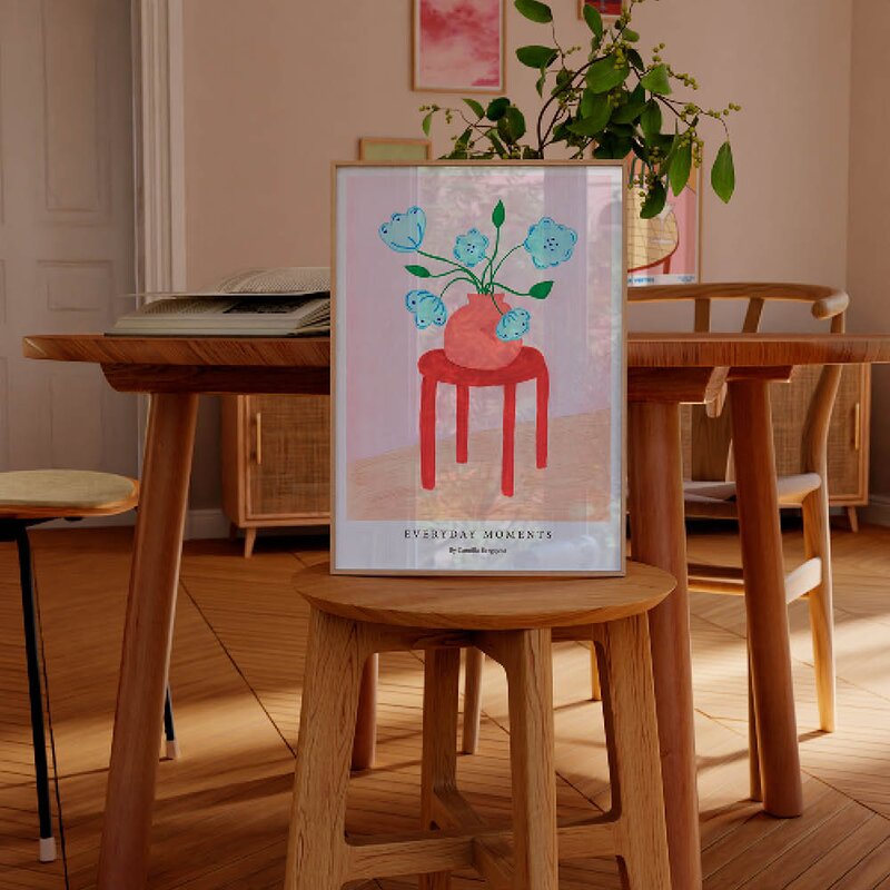 Camilla Bergqvist poster 50x70 cm red stool