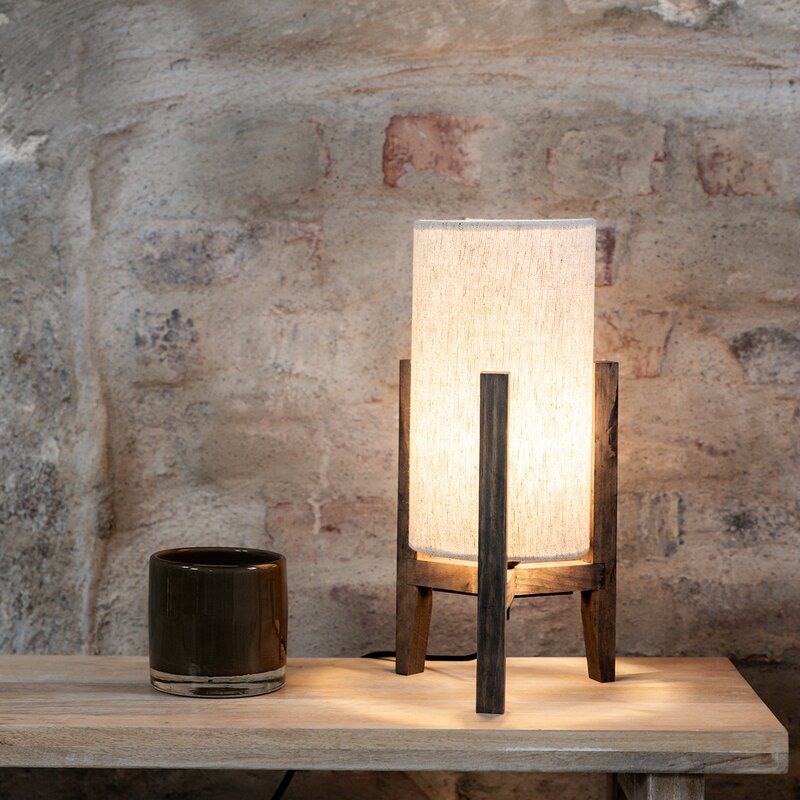 Eruca bordlampe 34 cm brunbeiset/beige tekstil