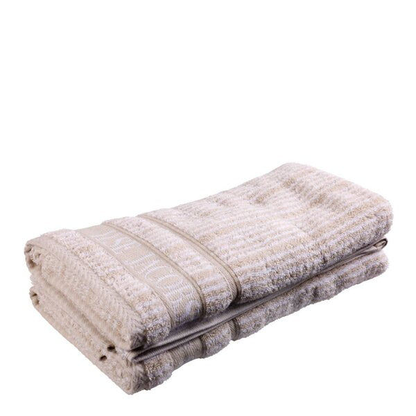Bath Collection håndkle 50x100 cm 2 stk sand beige stripes