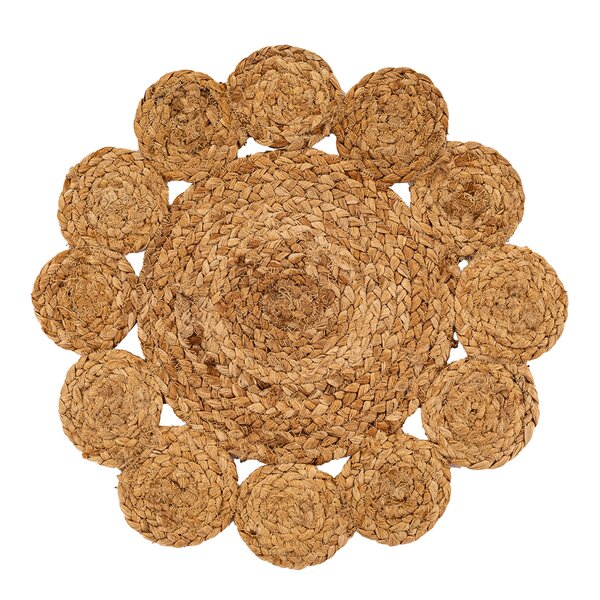 Jute dekkebrikke 37 cm floral natur