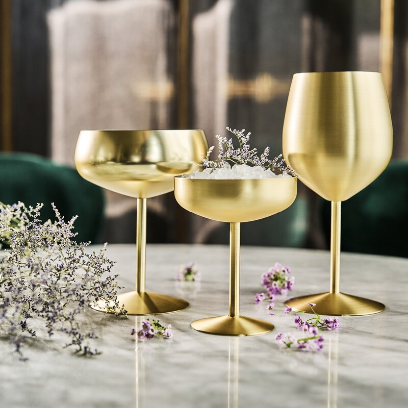 Sontell Gold champagneglass 18 cl stål/gull