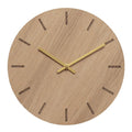 Light Oak veggklokke 28 cm lys eik m/gull viser