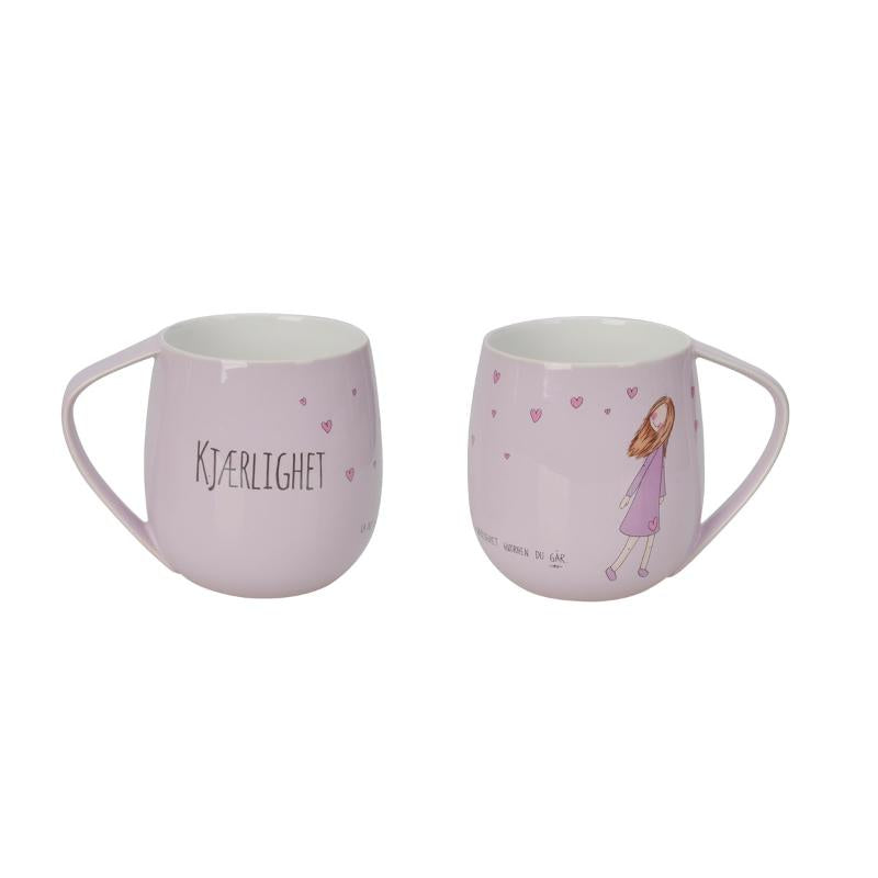 Krus 40 cl kjærlighet lys rosa