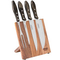 Magnetisk knivholder med kniver brun