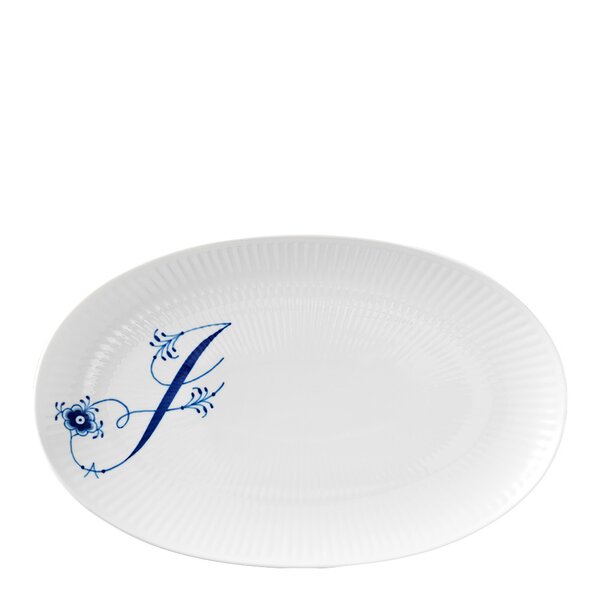 Alfabet oval tallerken J 23 cm