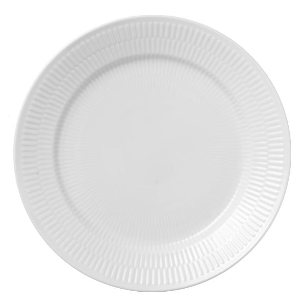 Hvit Riflet tallerken 27 cm