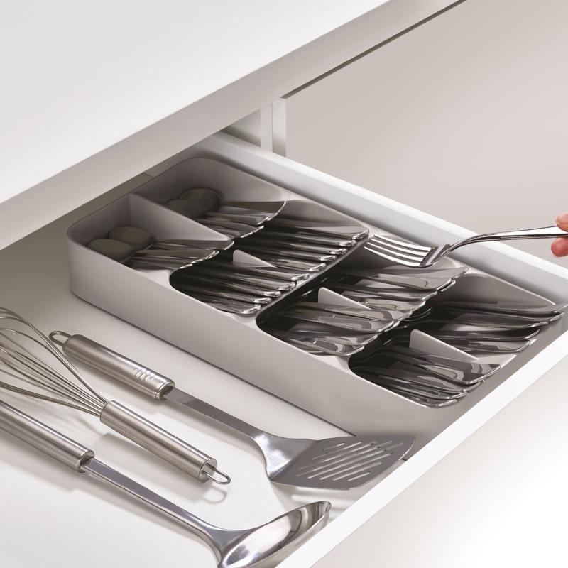 Drawerstore bestikkoppbevaring 39x18 cm grå