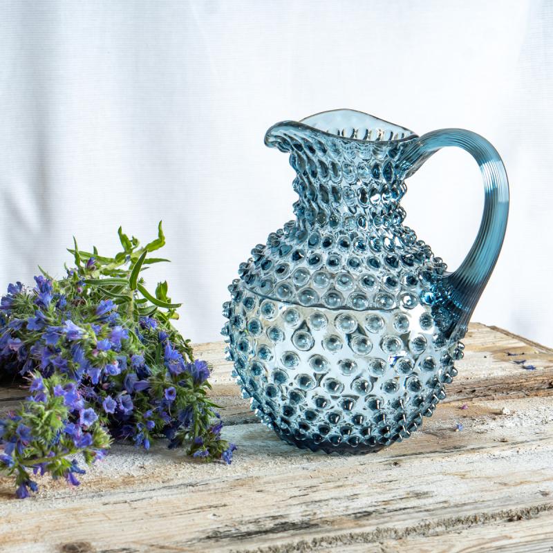 Hobnail karaffel 2L misty blue
