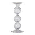 Swirl lysestake 22 cm grå