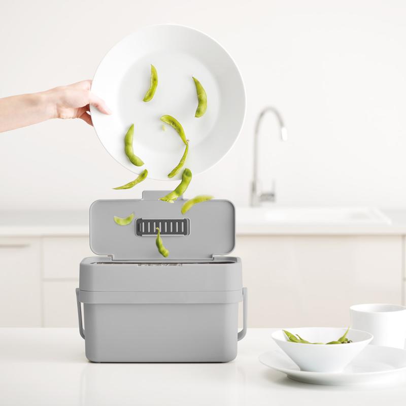 Duo søppelspann grå