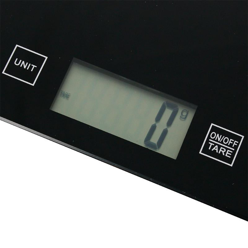 Kjøkkenvekt 5 kg glass svart