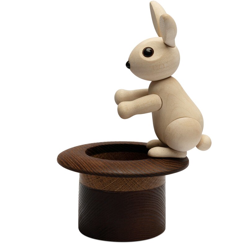 The Magic Hat trefigur kanin 9cm og hatt 5,8 cm
