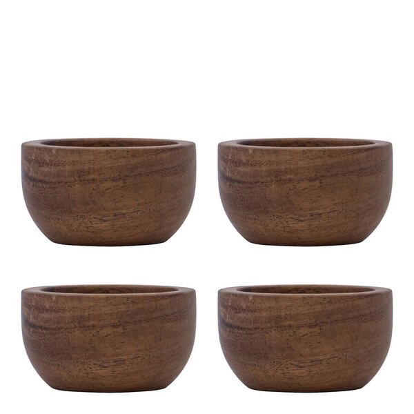 Wood eggeglass 5x3 cm 4 stk natur
