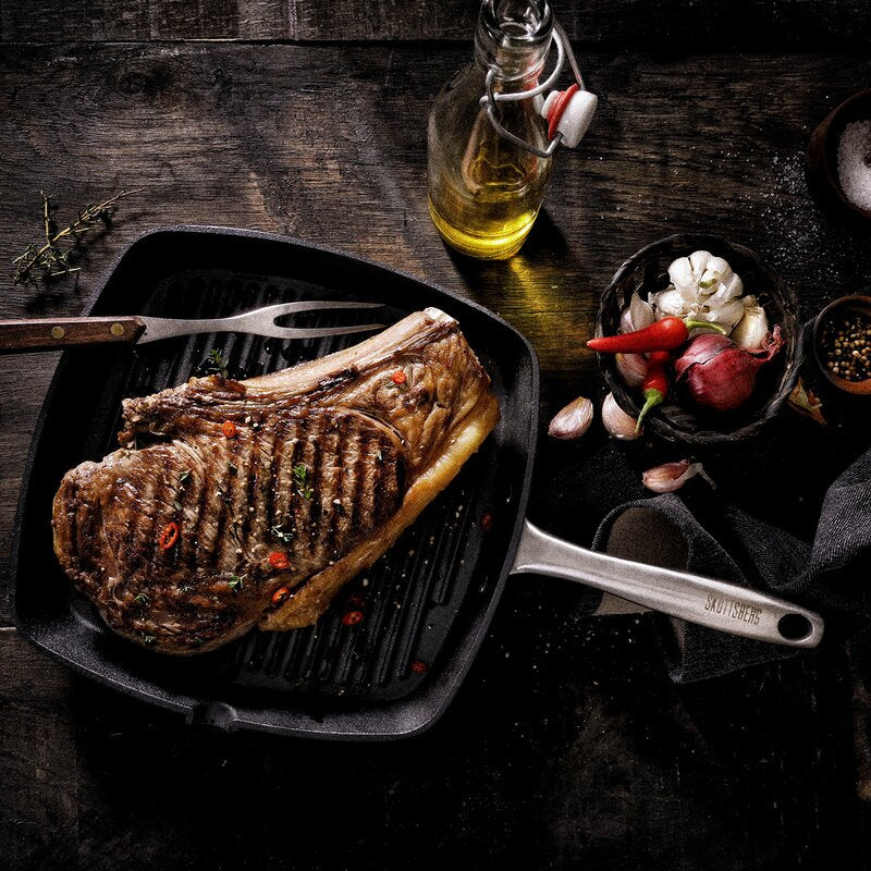 Grillpanne i støpejern 24 cm