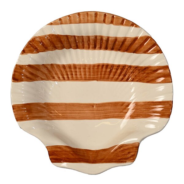 Armona serveringsfat 23,5 cm striper lys brun/hvit