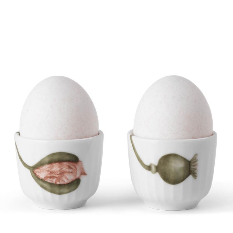 Hammershøi Poppy eggeglass 5 cm 2 stk hvit m/dekor