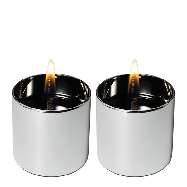 Lilly lyslykt 8, 2 stk m/ fuel 0,5L og 0,15L sølv