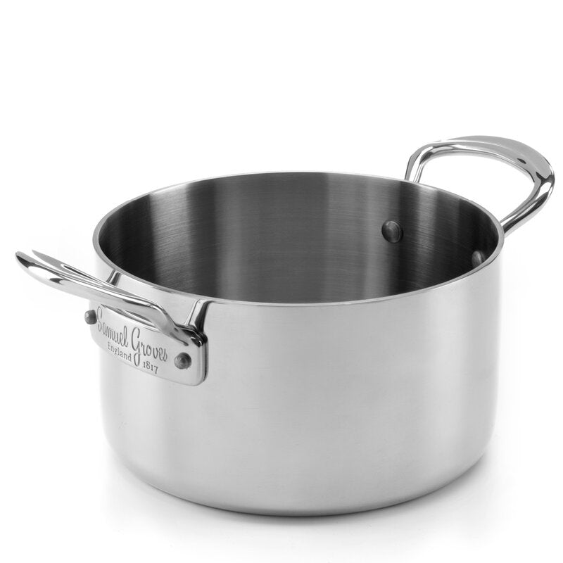 Gryte med lokk 2L rustfritt stål